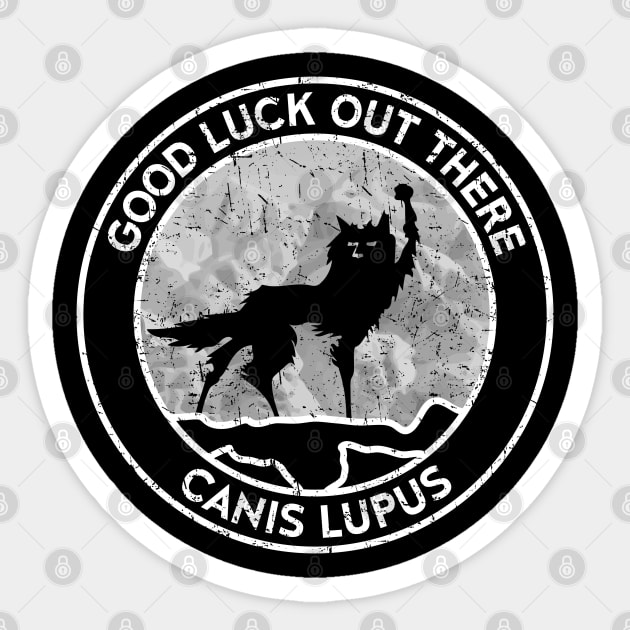 Fantastic Mr Fox - Wolf - Canis Lupus - Mountain - Weathered Sticker by Barn Shirt USA